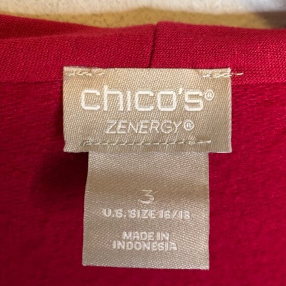 Chico's Blouse Women's‎ Size XL Zenergy Cowl Neck Chicos 3 Red - Picture 3 of 4